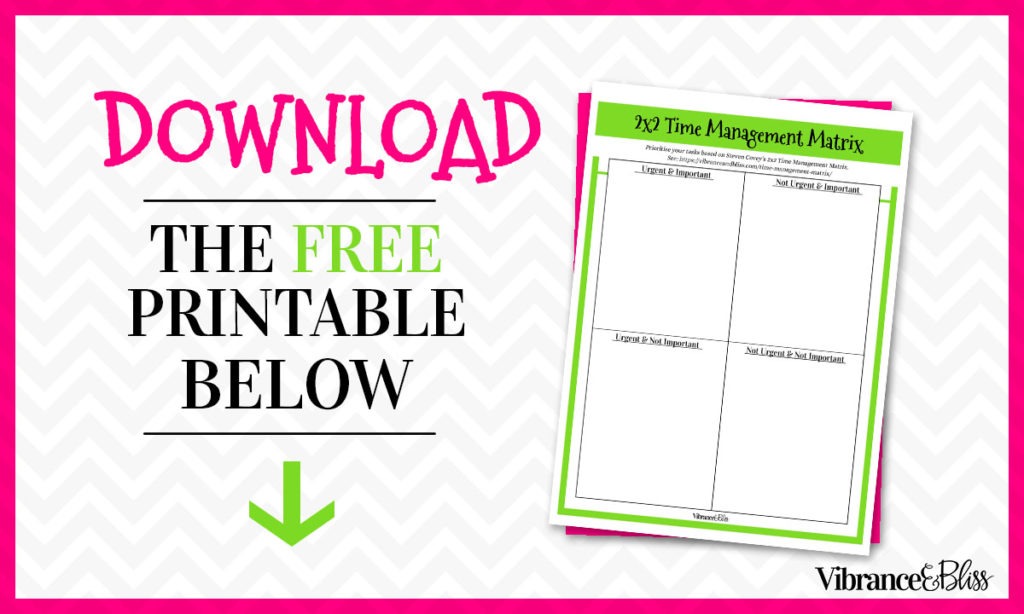 Overwhelmed? Not sure what needs to get done first? Use a TM Matrix will help you evaluate your tasks based on priorities so you can choose the best thing. 